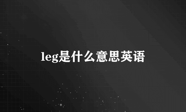 leg是什么意思英语