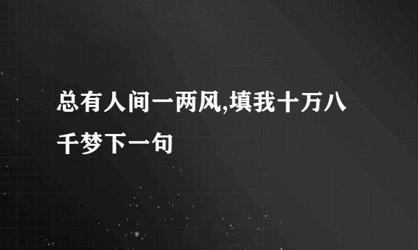 总有人间一两风,填我十万八千梦下一句