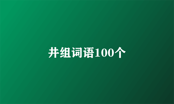 井组词语100个