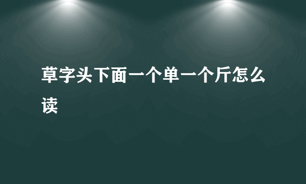 草字头下面一个单一个斤怎么读