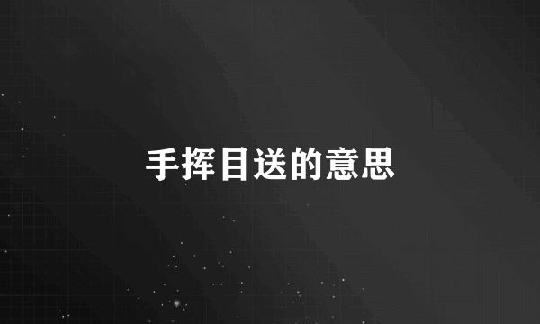 手挥目送的意思
