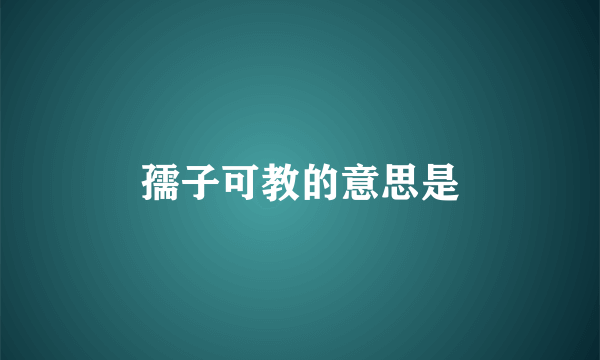 孺子可教的意思是