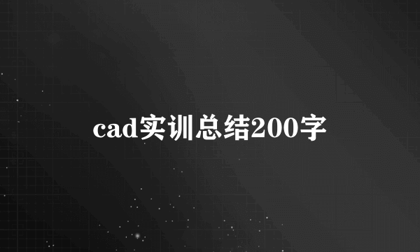 cad实训总结200字