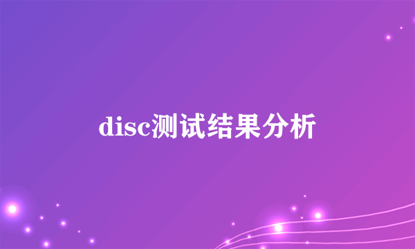 disc测试结果分析
