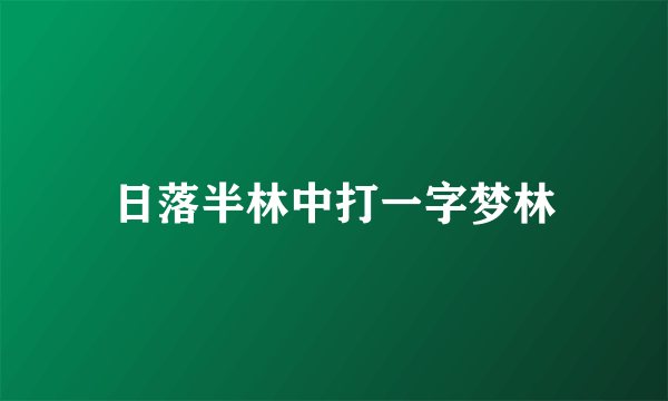 日落半林中打一字梦林