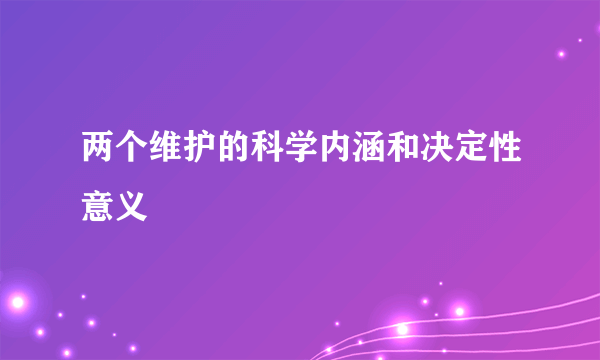 两个维护的科学内涵和决定性意义