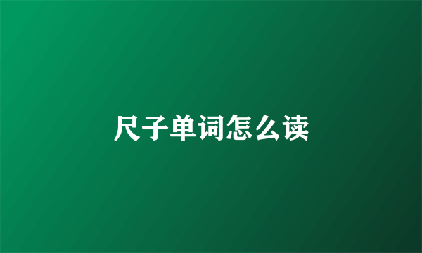 尺子单词怎么读