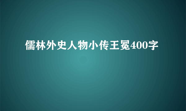 儒林外史人物小传王冕400字