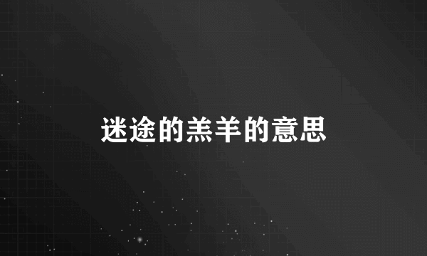 迷途的羔羊的意思