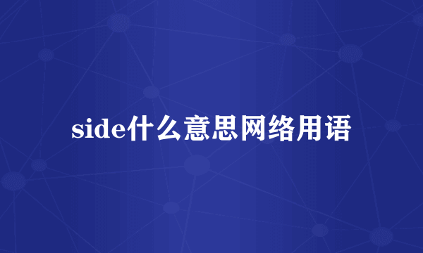 side什么意思网络用语