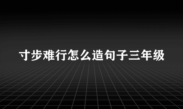 寸步难行怎么造句子三年级