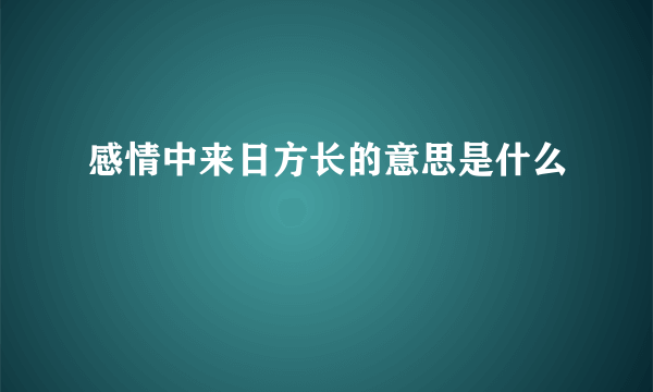 感情中来日方长的意思是什么