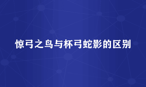 惊弓之鸟与杯弓蛇影的区别