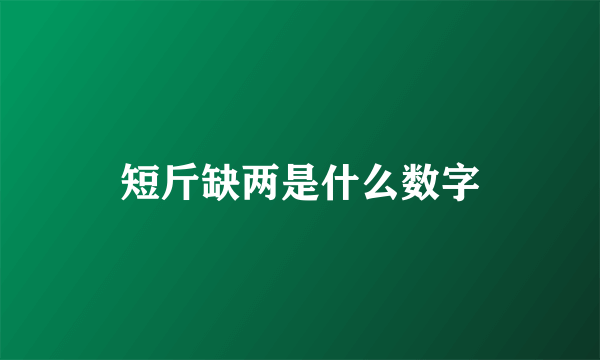 短斤缺两是什么数字