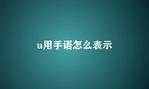 u用手语怎么表示