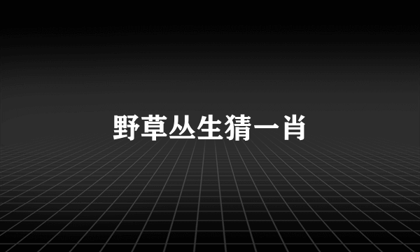 野草丛生猜一肖