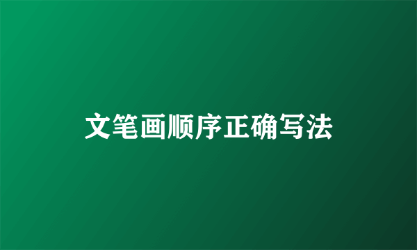 文笔画顺序正确写法