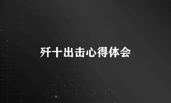 歼十出击心得体会