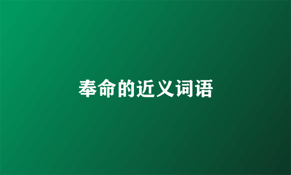 奉命的近义词语