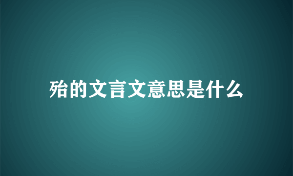 殆的文言文意思是什么