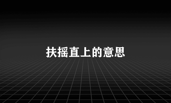 扶摇直上的意思