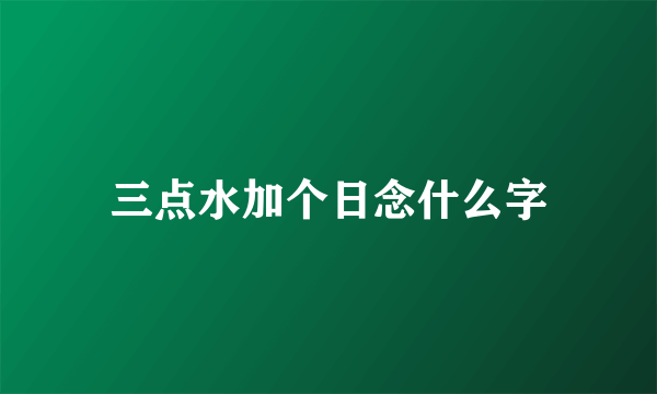 三点水加个日念什么字