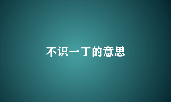 不识一丁的意思