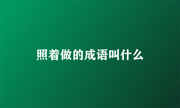 照着做的成语叫什么