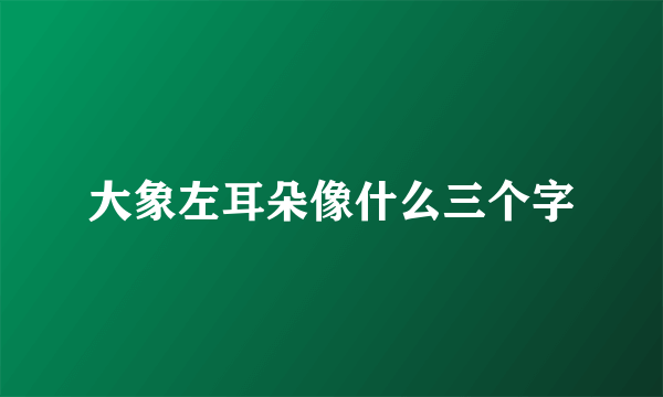 大象左耳朵像什么三个字