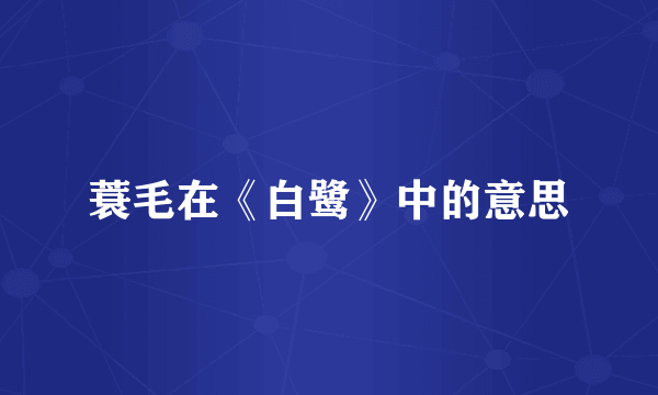 蓑毛在《白鹭》中的意思