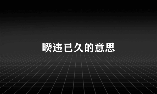 暌违已久的意思