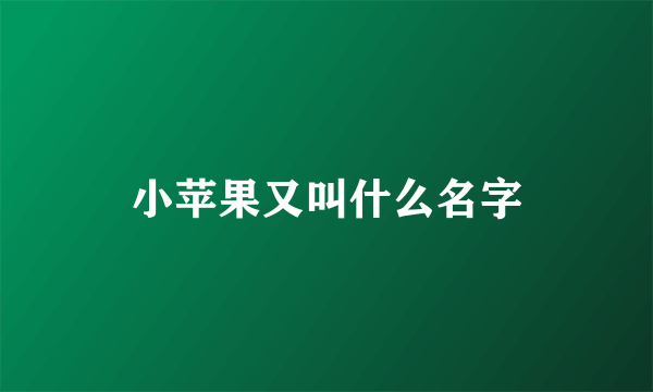 小苹果又叫什么名字