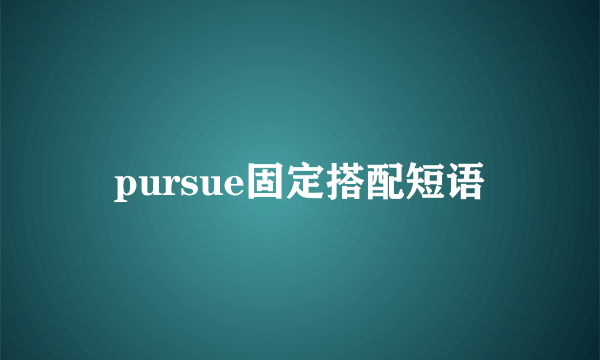 pursue固定搭配短语