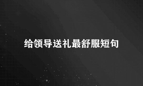 给领导送礼最舒服短句