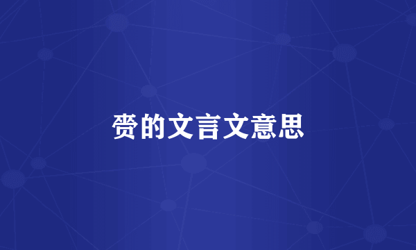 赍的文言文意思