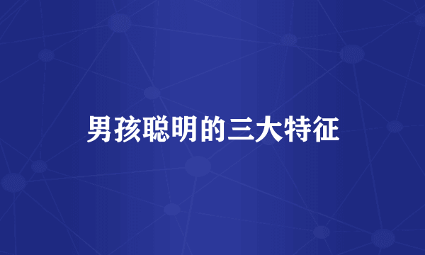 男孩聪明的三大特征