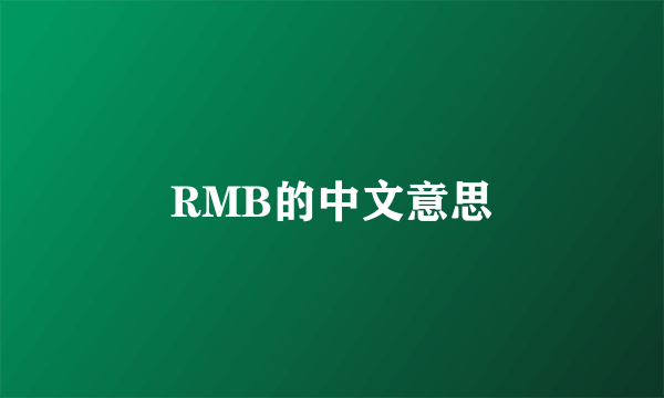 RMB的中文意思