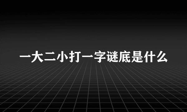 一大二小打一字谜底是什么