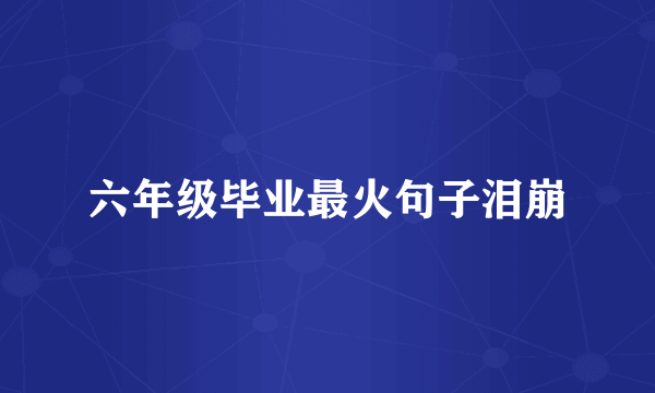 六年级毕业最火句子泪崩