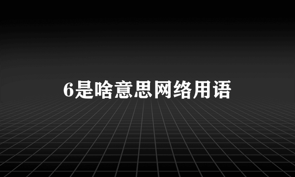 6是啥意思网络用语