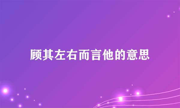 顾其左右而言他的意思
