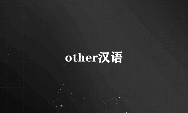 other汉语