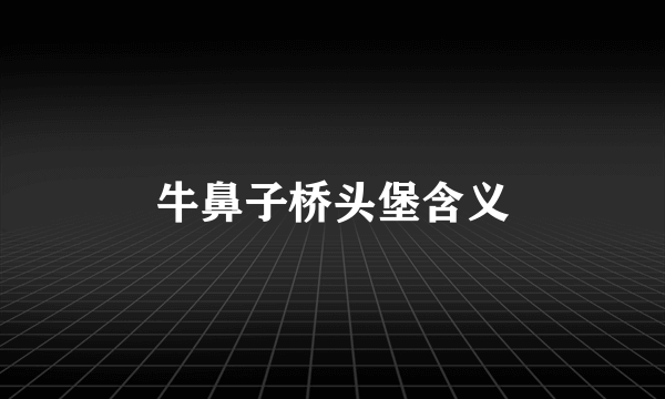 牛鼻子桥头堡含义