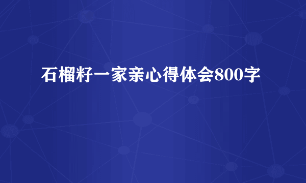 石榴籽一家亲心得体会800字