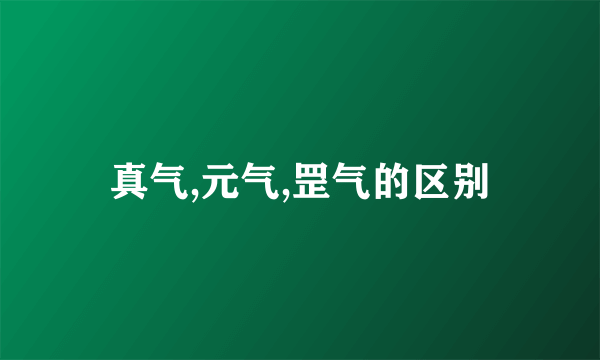 真气,元气,罡气的区别