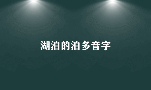 湖泊的泊多音字