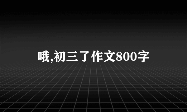哦,初三了作文800字