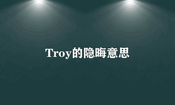 Troy的隐晦意思