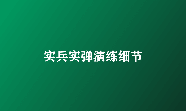 实兵实弹演练细节