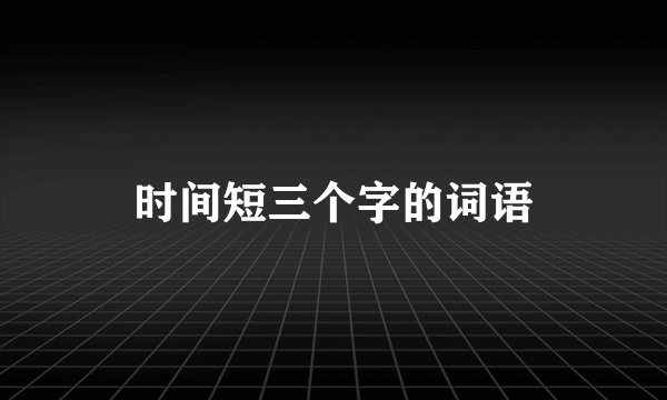 时间短三个字的词语